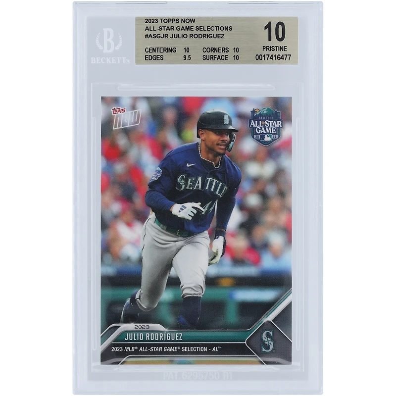 Julio Rodriguez Seattle Mariners 2023 Topps Now 2023 MLB All-Star Game Selection - AL #ASG-JR BGS Authenticated 10 Card - 10,10,9.5,10 Subgrades