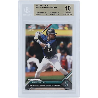 Julio Rodriguez Seattle Mariners 2023 Topps Now 2nd Player w/ 175+ RBI & 60+ SBs Over 1st 2 Season #897 BGS Authenticated 10 Card - 9.5,10,10,10 Subgrades