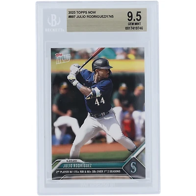 Julio Rodriguez Seattle Mariners 2023 Topps Now 2nd Player w/ 175+ RBI & 60+ SBs Over 1st 2 Season #897 BGS Authenticated 9.5 Card