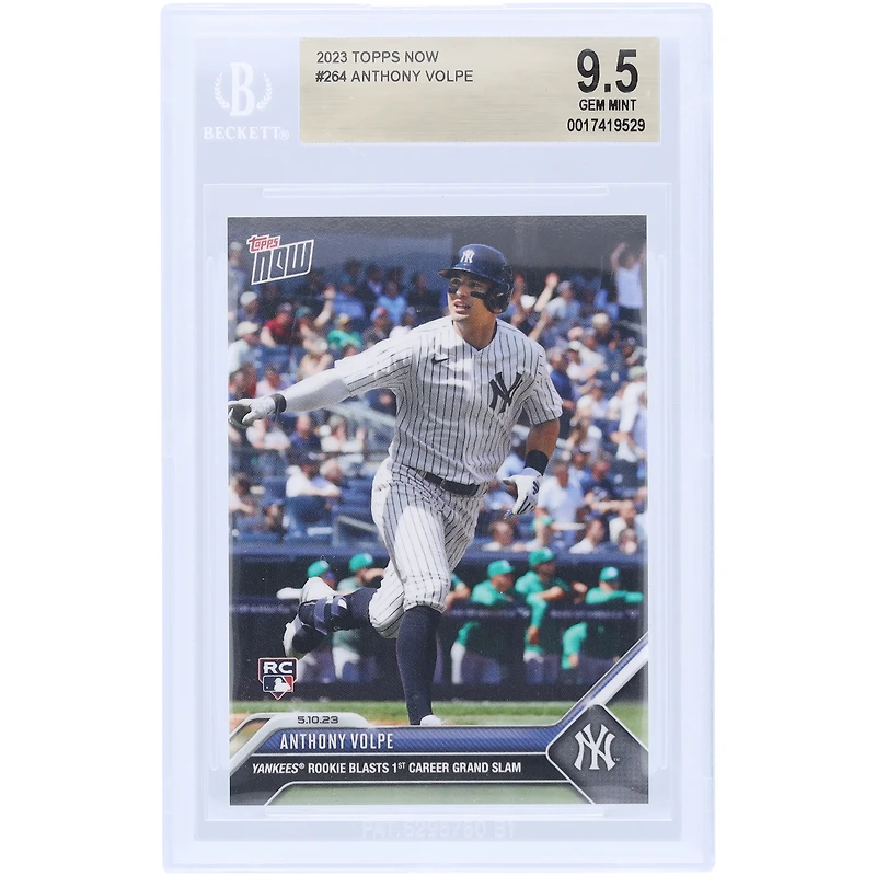 Anthony Volpe New York Yankees 2023 Topps Now Yankees Rookie Blast 1st Career Grand Slam #264 BGS Authenticated 9.5 Rookie Card