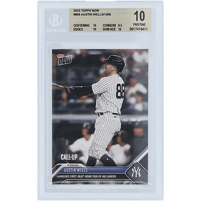 Austin Wells New York Yankees 2023 Topps Now 1st Career Homerun #899 BGS Authenticated 10 Rookie Card - 10,9.5,10,10 Subgrades
