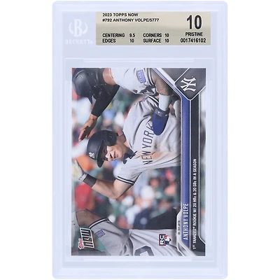 Anthony Volpe New York Yankees 2023 Topps Now 1st Yankees Rookie w/ 20 HR's & 20 SB's in a Season #792 BGS Authenticated 10 Rookie Card - 9.5,10,10,10 Subgrades