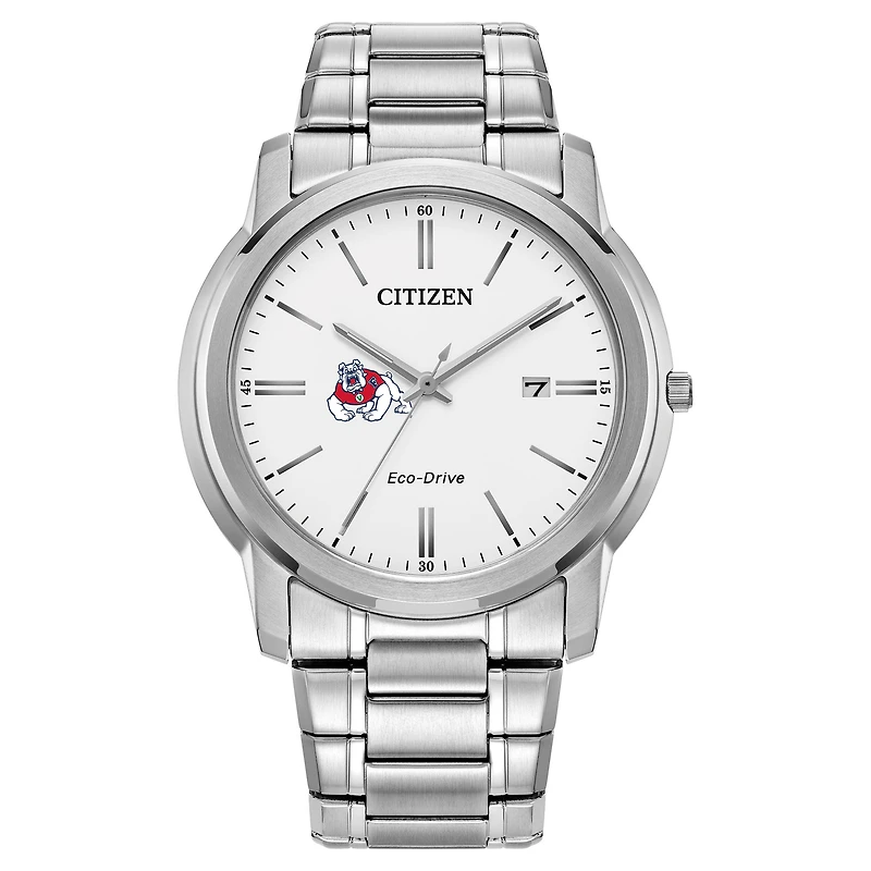 Men's Citizen Watch  Silver Fresno State Bulldogs Classic Eco-Drive Steel Watch