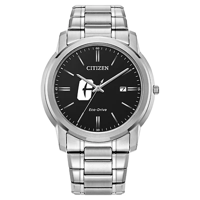 Men's Citizen Watch  Silver Charlotte 49ers Eco-Drive Black Dial Watch