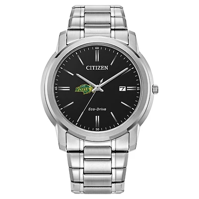 Men's Citizen Watch  Silver NDSU Bison Eco-Drive Black Dial Watch