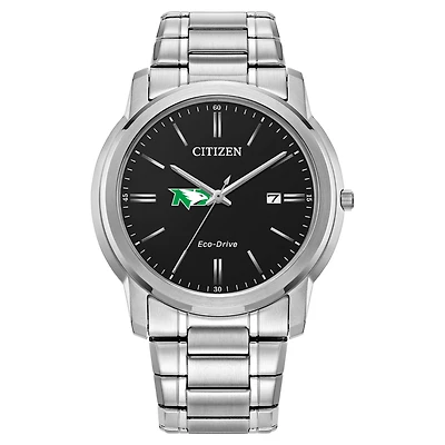 Men's Citizen Watch  Silver North Dakota Eco-Drive Black Dial Watch