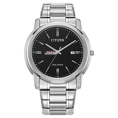 Men's Citizen Watch  Silver James Madison Dukes Eco-Drive Black Dial Watch