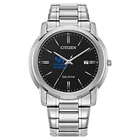 Men's Citizen Watch  Silver Buffalo Bulls Eco-Drive Black Dial Watch