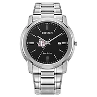 Men's Citizen Watch  Silver Texas Southern Tigers Eco-Drive Black Dial Watch
