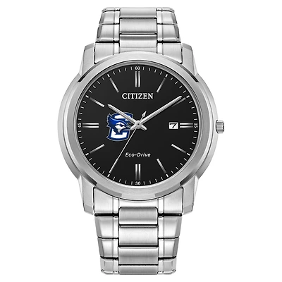 Men's Citizen Watch  Silver Creighton Bluejays Eco-Drive Black Dial Watch