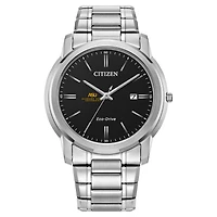 Men's Citizen Watch  Silver Alabama State Hornets Eco-Drive Black Dial Watch