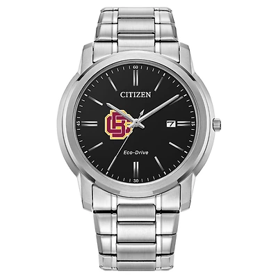 Men's Citizen Watch  Silver Bethune-Cookman Wildcats Eco-Drive Black Dial Watch
