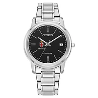 Women's Citizen Watch  Silver Brown Bears Classic Eco-Drive Black Dial Watch