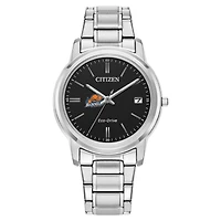 Women's Citizen Watch  Silver Bucknell Bison Classic Eco-Drive Black Dial Watch