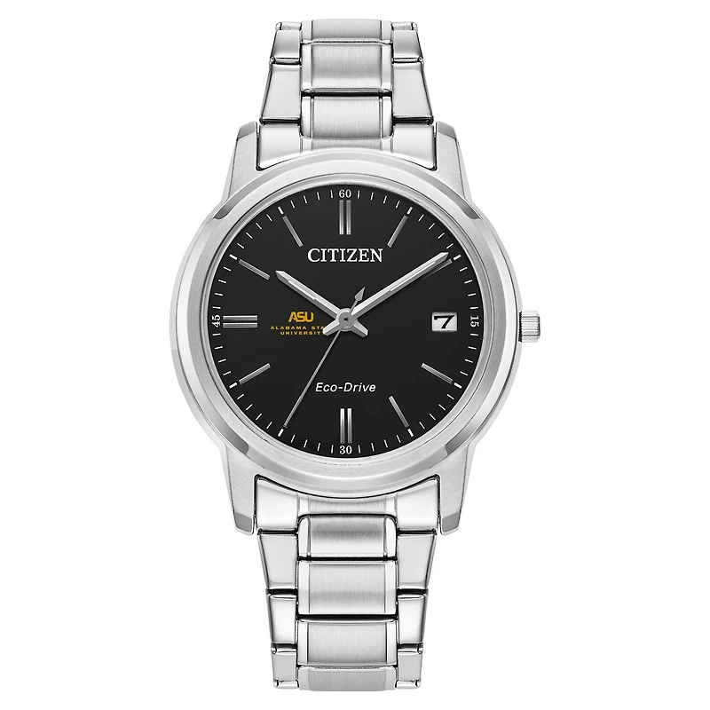 Women's Citizen Watch  Silver Alabama State Hornets Classic Eco-Drive Black Dial Watch