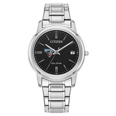 Women's Citizen Watch  Silver Maine Black Bears Classic Eco-Drive Black Dial Watch