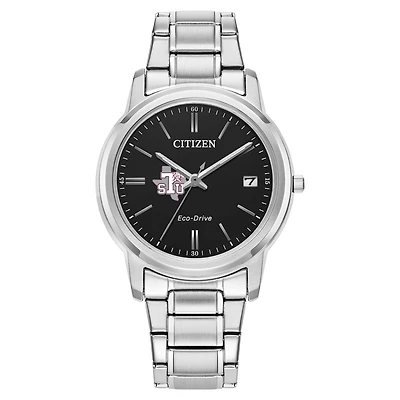 Women's Citizen Watch  Silver Texas Southern Tigers Classic Eco-Drive Black Dial Watch