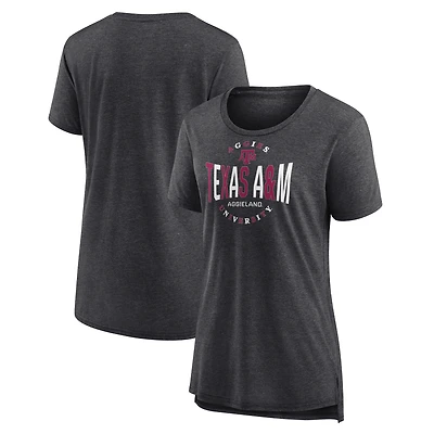 Women's Charcoal Texas A&M Aggies Break It Down Tri-Blend T-Shirt