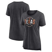 Women's Charcoal Texas Longhorns Break It Down Tri-Blend T-Shirt
