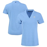 Women's Cutter & Buck  Heather Powder Blue Chicago Cubs Forge Heathered Stretch Blade Top