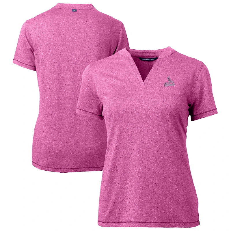Women's Cutter & Buck  Light Pink St. Louis Cardinals Forge Heathered Stretch Blade Top