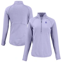 Women's Cutter & Buck Heather Purple Boston Red Sox Peshastin Eco Fleece Recycled Half-Zip Jacket