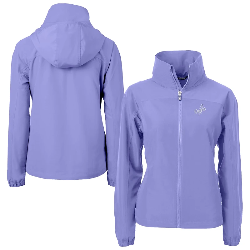 Women's Cutter & Buck Lavender Los Angeles Dodgers Charter Eco Recycled Full-Zip Jacket