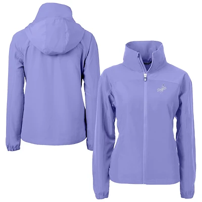 Women's Cutter & Buck  Lavender Los Angeles Dodgers Charter Eco Recycled Full-Zip Jacket