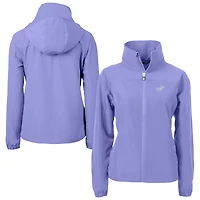 Women's Cutter & Buck  Lavender Los Angeles Dodgers Charter Eco Recycled Full-Zip Jacket