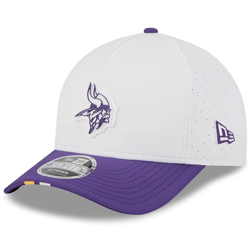 Youth New Era  White/Purple Minnesota Vikings 2025 NFL Training Camp A-Frame 9FORTY Adjustable Hat