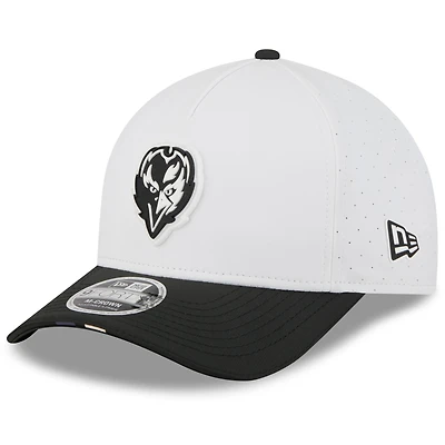 Youth New Era  White/Black Baltimore Ravens 2025 NFL Training Camp A-Frame 9FORTY Adjustable Hat