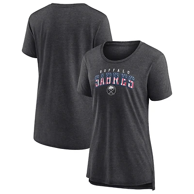 Women's Gray Buffalo Sabres Proud Tri-Blend T-Shirt
