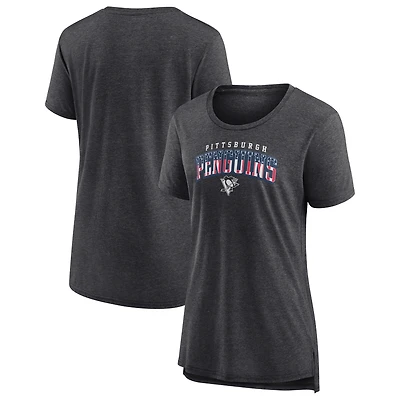 Women's Gray Pittsburgh Penguins Proud Tri-Blend T-Shirt