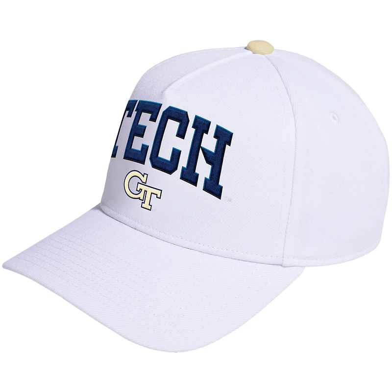 Unisex adidas  White Georgia Tech Yellow Jackets Locker Room A-Frame Adjustable Hat