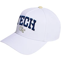 Unisex adidas  White Georgia Tech Yellow Jackets Locker Room A-Frame Adjustable Hat