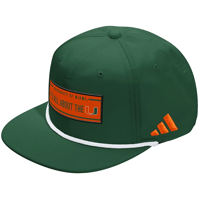 Unisex adidas  Green Miami Hurricanes Locker Room Rope Adjustable Hat