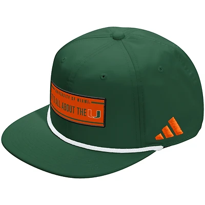 Unisex adidas  Green Miami Hurricanes Locker Room Rope Adjustable Hat