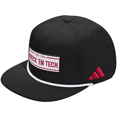 Unisex adidas  Black Texas Tech Red Raiders Locker Room Rope Adjustable Hat