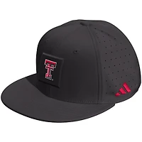 Unisex adidas  Black Texas Tech Red Raiders Performance Flat Bill Adjustable Hat