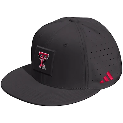Unisex adidas  Black Texas Tech Red Raiders Performance Flat Bill Adjustable Hat