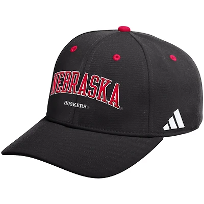 Men's adidas  Black Nebraska Huskers Seasonal Flex Hat
