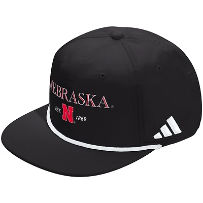 Unisex adidas  Black Nebraska Huskers Seasonal Rope Adjustable Hat