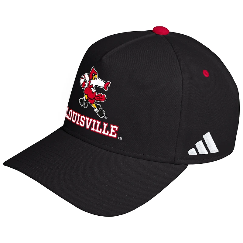 Unisex adidas Black Louisville Cardinals Throwback A-Frame Adjustable Hat
