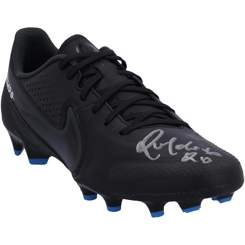 Ronaldinho Barcelona Autographed Tiempo Black Nike Soccer Cleat - BAS