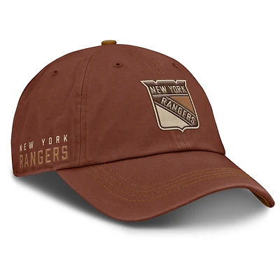 Men's Fanatics  Brown New York Rangers Fall Leaves Timber Adjustable Hat