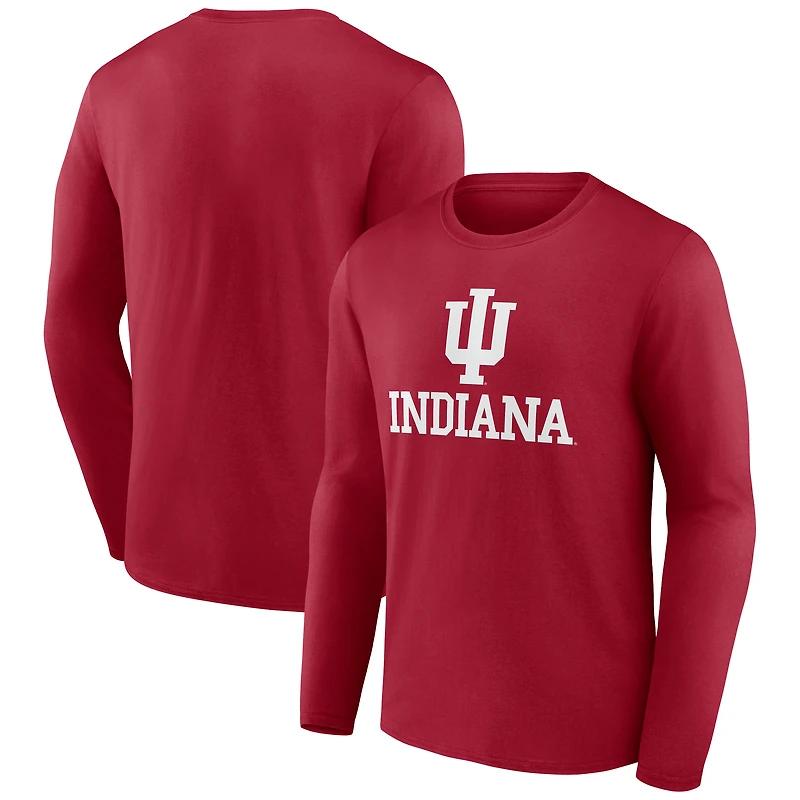 Men's Crimson Indiana Hoosiers Team Lockup Long Sleeve T-Shirt