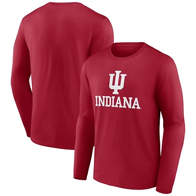 Men's Crimson Indiana Hoosiers Team Lockup Long Sleeve T-Shirt