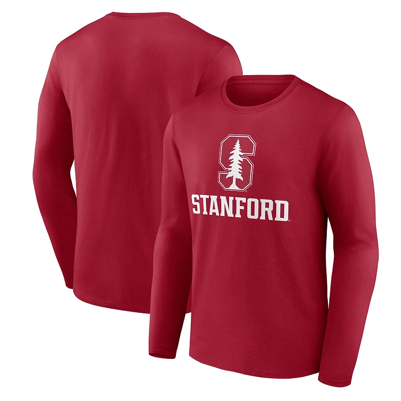 Men's Cardinal Stanford Cardinal Team Lockup Long Sleeve T-Shirt