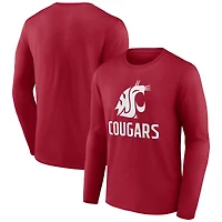 Men's Crimson Washington State Cougars Team Lockup Long Sleeve T-Shirt
