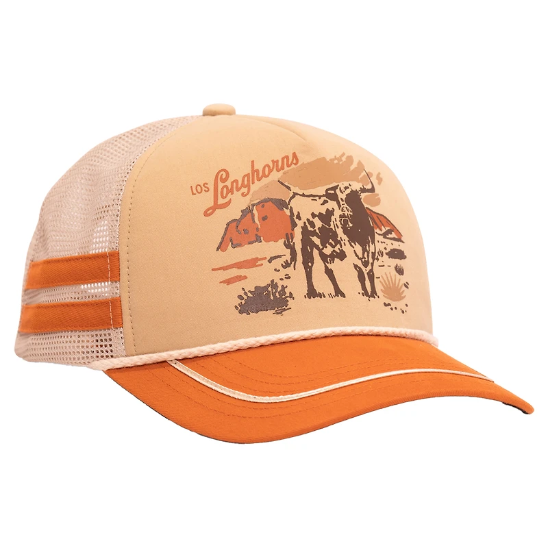 Men's Tan/Texas Orange Howler Brothers x Texas Longhorns Foam Dome Trucker Adjustable Hat